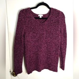 Croft & Barrow Purple Plum Colored V Neck Sweater Women's‎ Size Medium